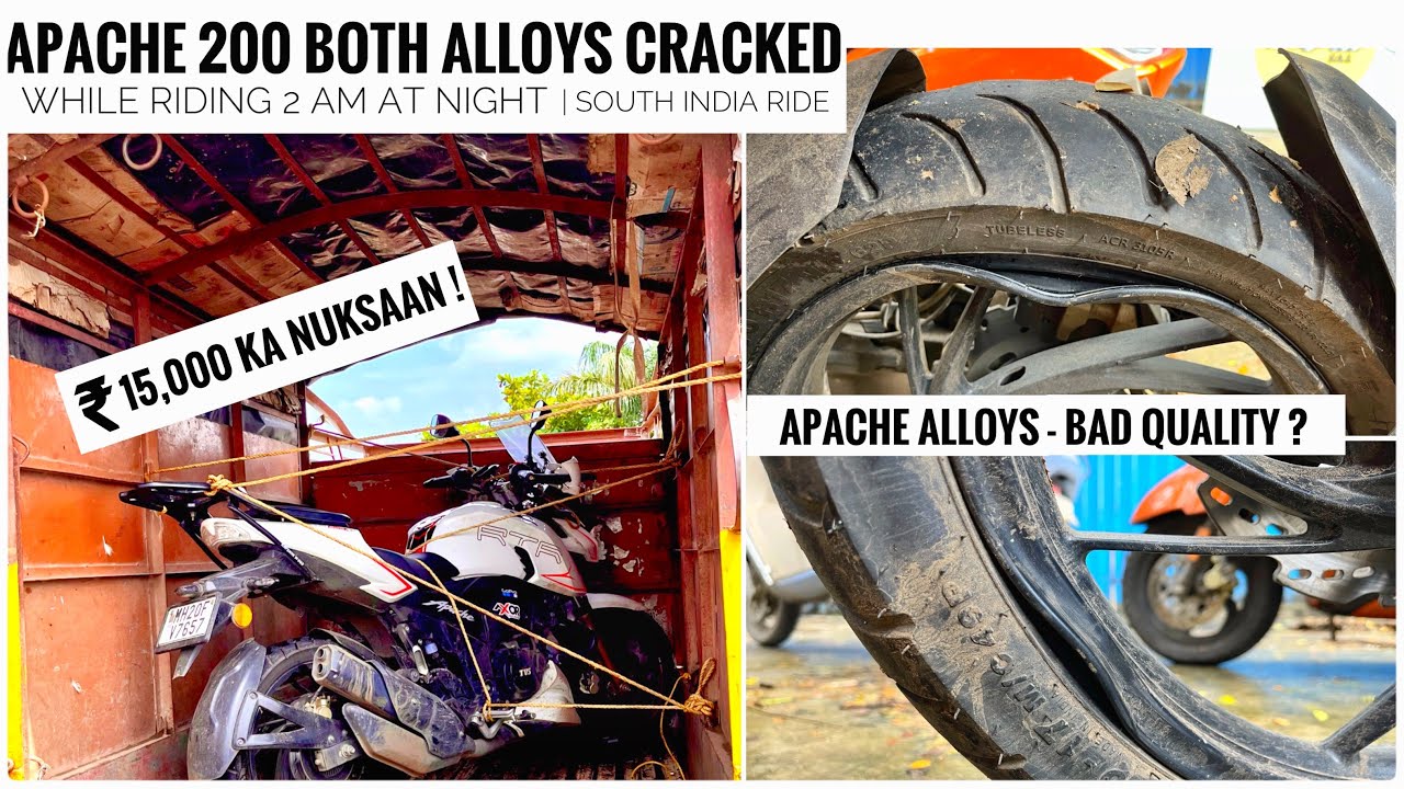 TVS Apache 200 4V Both Alloys Cracked On Long Ride | BS6 TVS Apache 200 4V Alloys Of Bad Quality ?