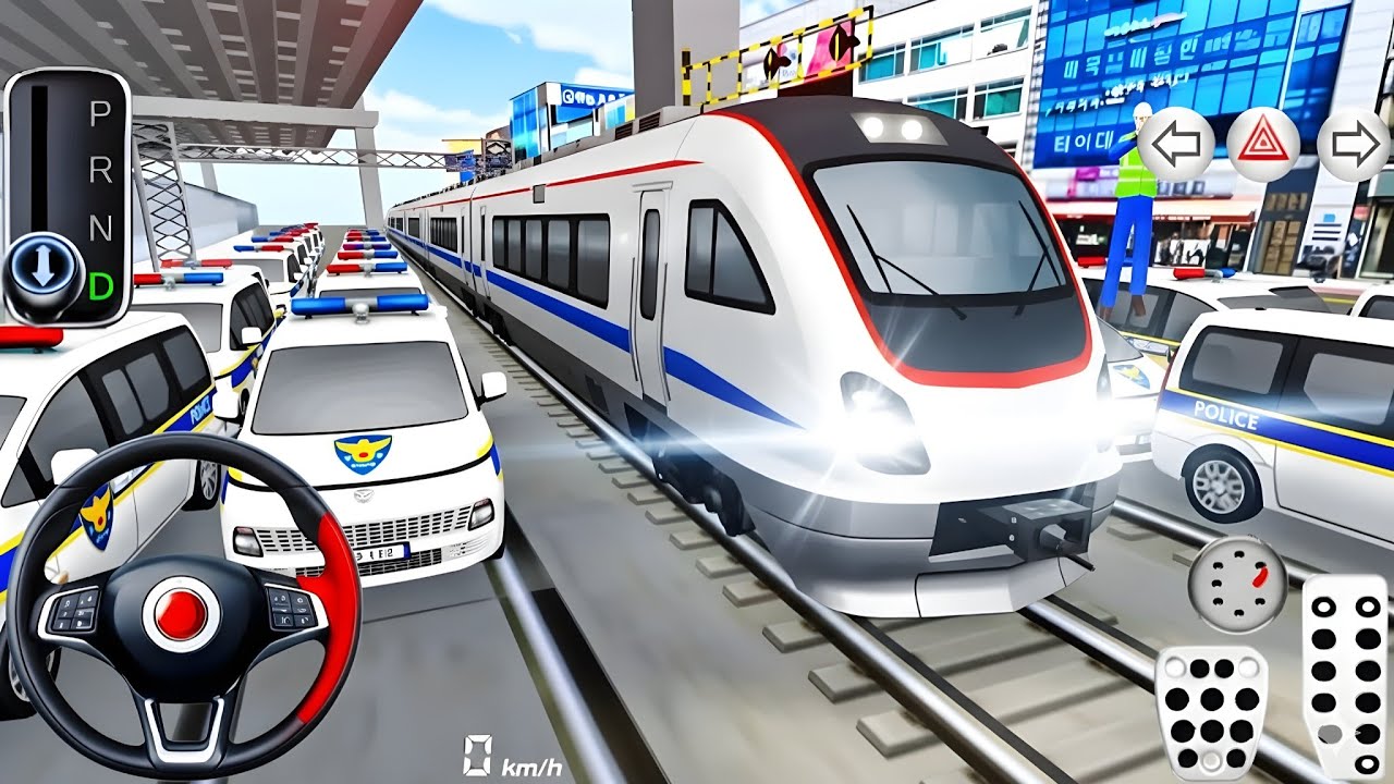 New Police Car  Vs Bullet Train 🚆 - 3d Driving Class android game play || Car Game2026