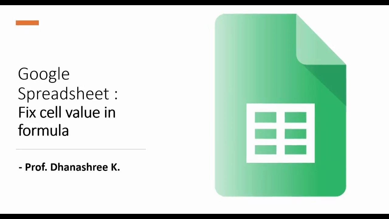 To Keep Formula Cell Reference Constant