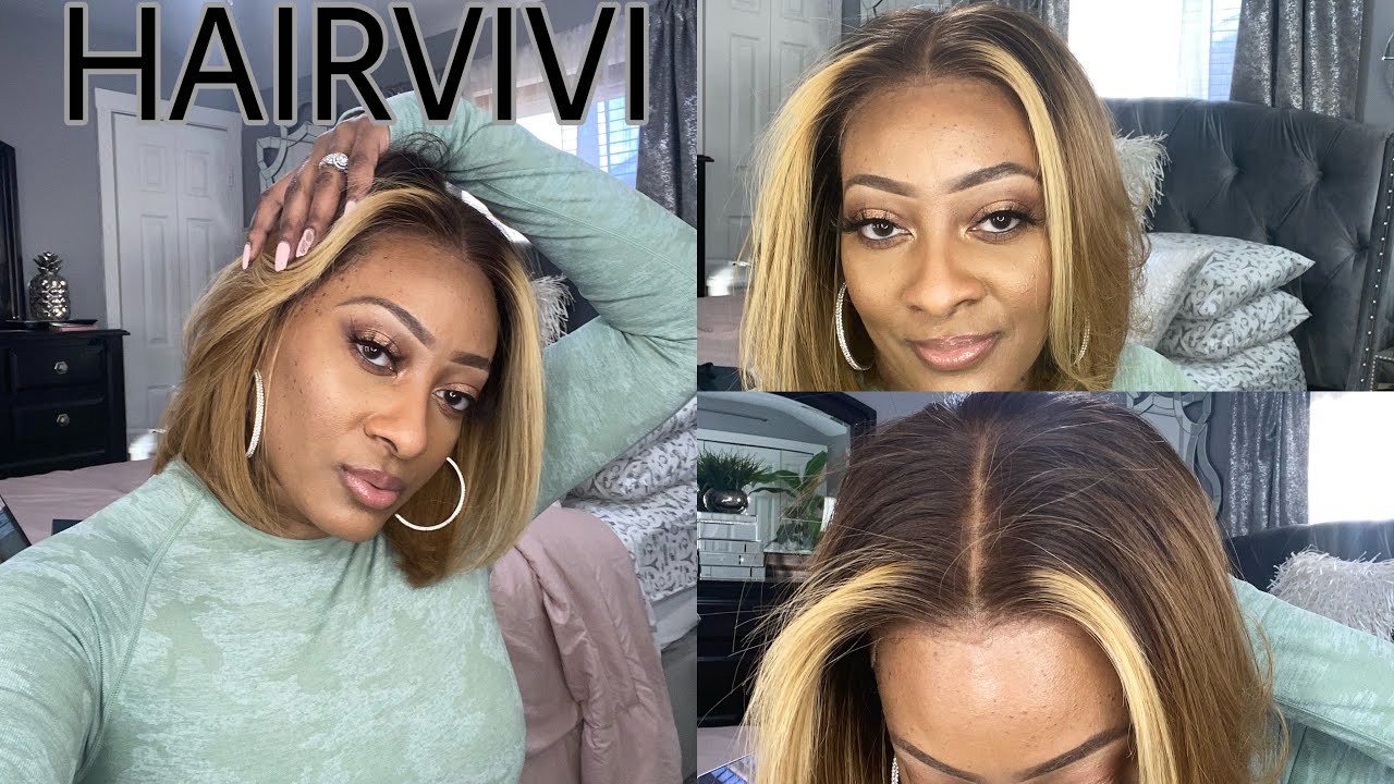 FINALLY MY HAIR BUT BETTER!!  Natural Look Wig Highlighted Bob | HAIRVIVI