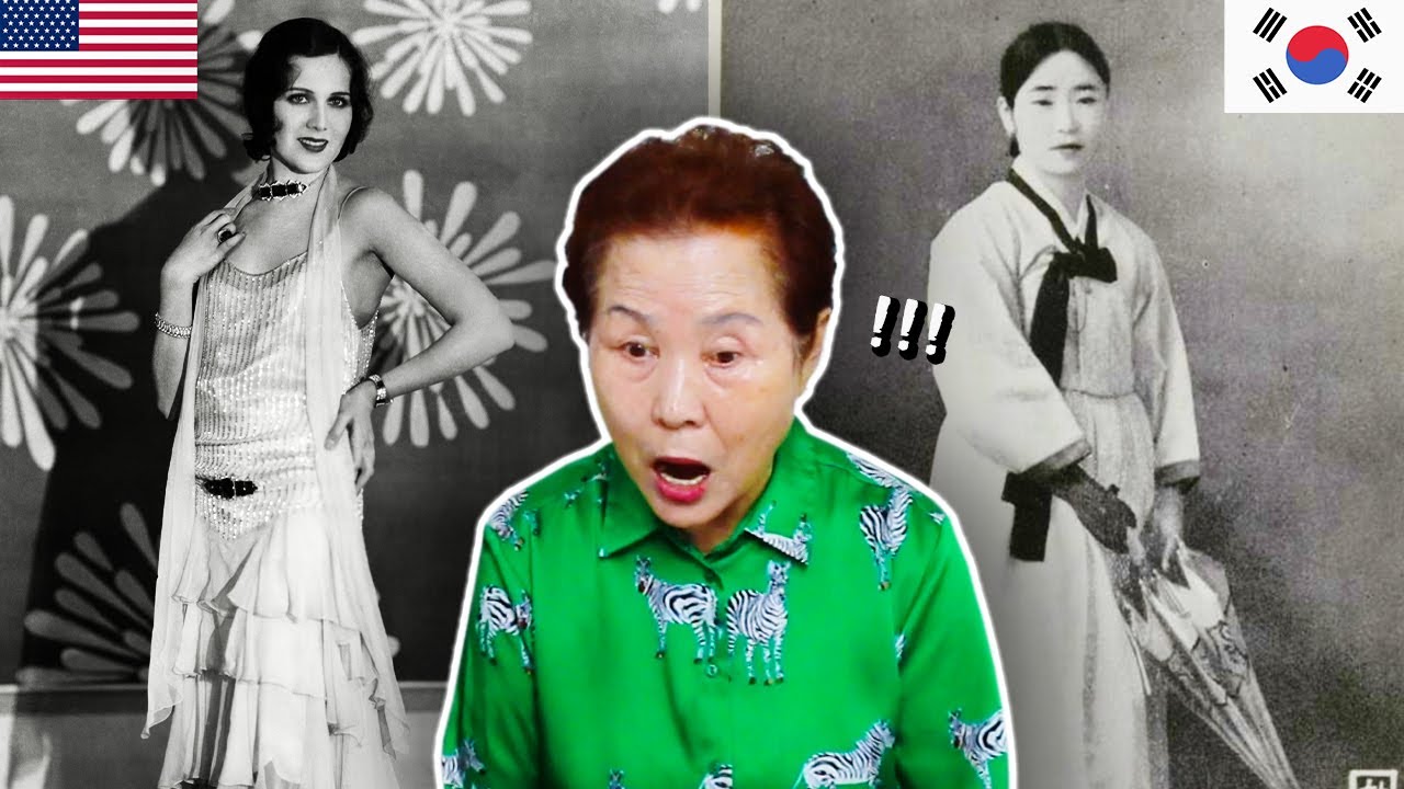 Korean Grandma Reacts to '100 Years of Fashion' in Korea vs U.S.