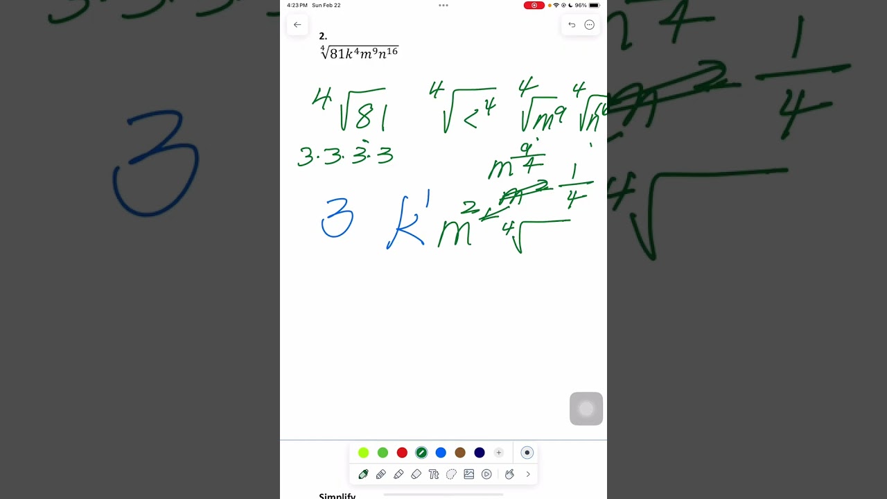 Unit 6 Simplifying Radicals: Q13 Problem 2