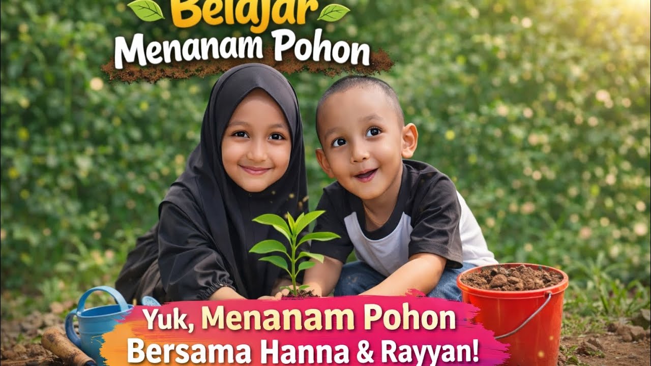 Hanna & Rayyan Belajar Menanam Pohon 🌱 Momen Seru Penuh Makna