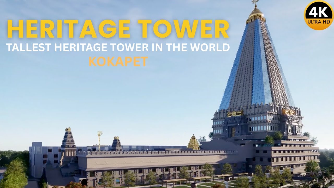 Heritage Tower Kokapet : Tallest Heritage Tower in the World || Iskcon Temple on Golden Mile Road