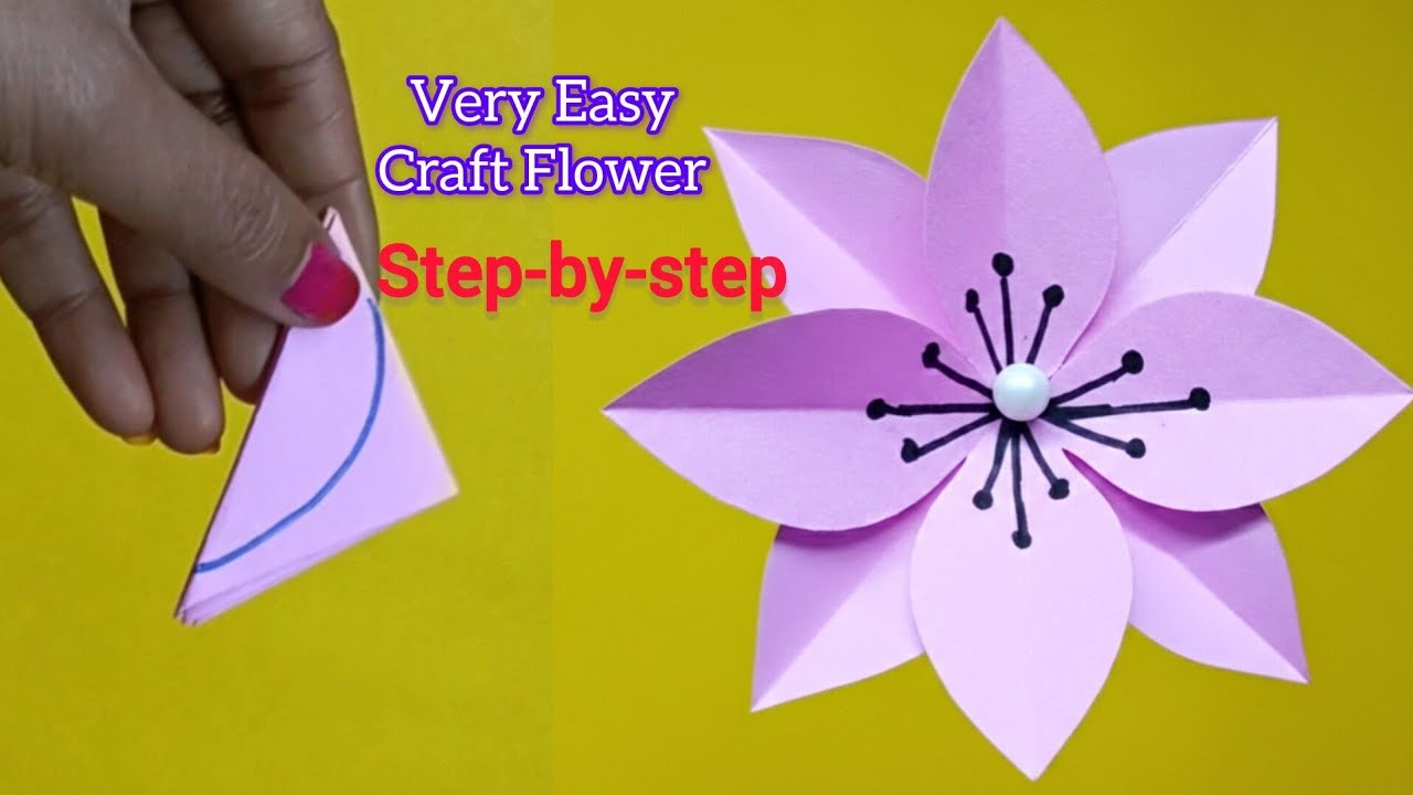 How To Make Paper Flower Craft | Beautiful Paper Flower Making Idea | DIY Paper Flower