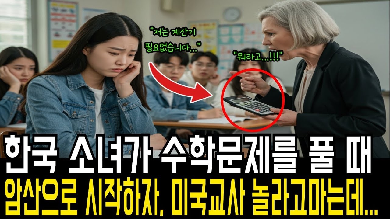 저는 수학문제 계산기 필요없어요' 계산기없이 100점나오자 미국교사는 충격에 빠지고 마는데