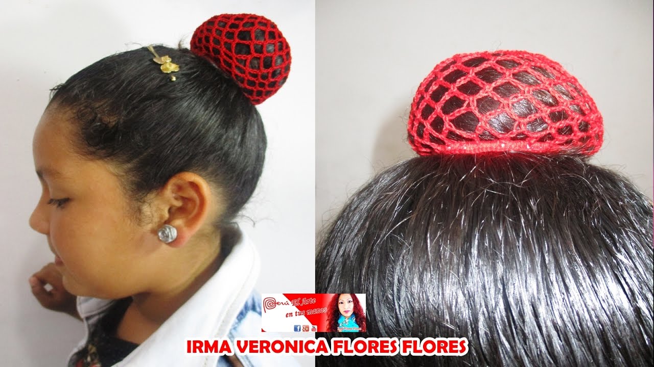 REDECILLA PARA EL CABELLO CON EL PUNTO MALLA PASO A PASO TEJIDO A CROCHET