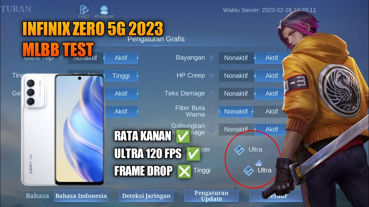 TEST GAMEPLAY MOBILE LEGENDS - INFINIX ZERO 5G 2023 (RATA KANAN) NO FRAME DROP?