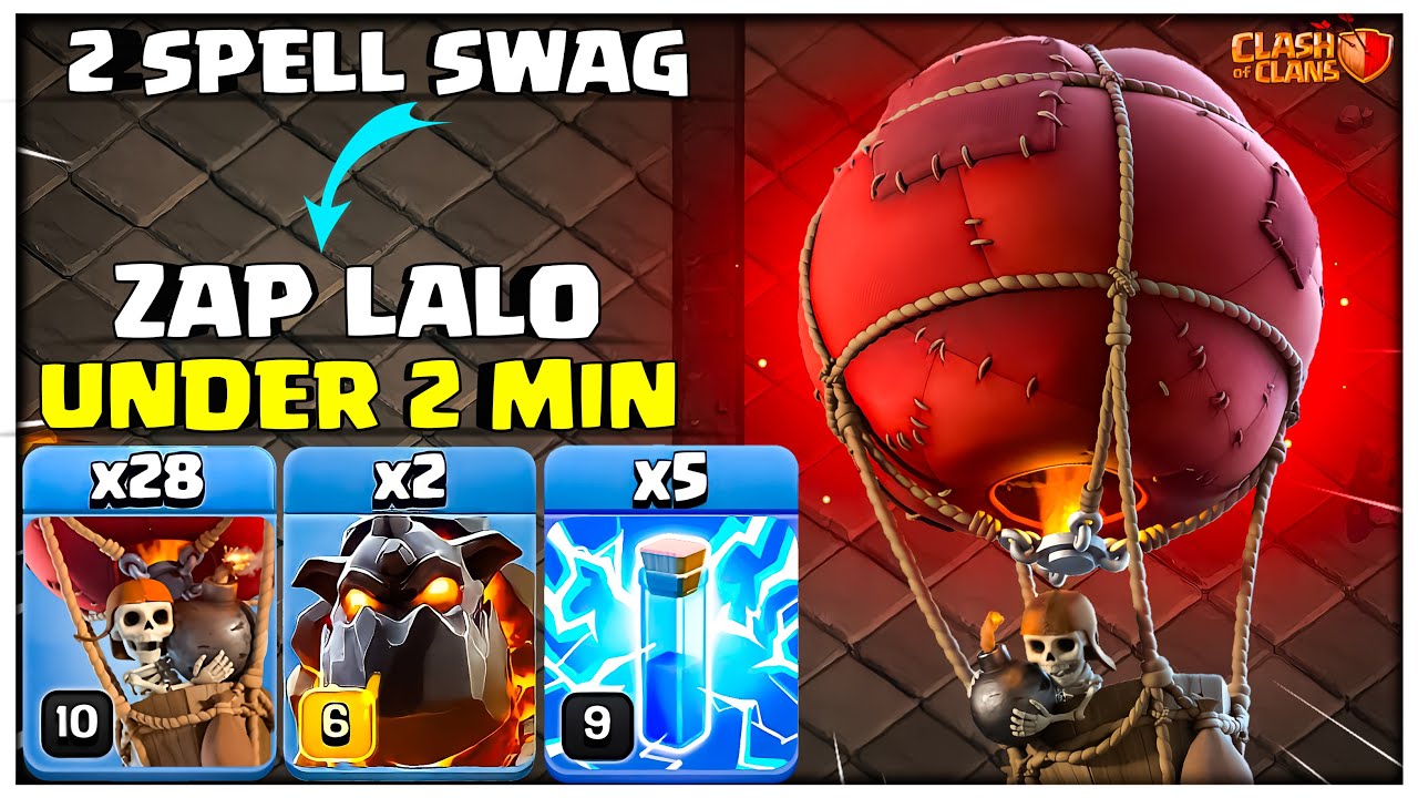 Under 2 MIN Th14 LaLo Attack | Th14 Sui LaLo Attack | Best Th14 Zap LaLo Attack in Coc