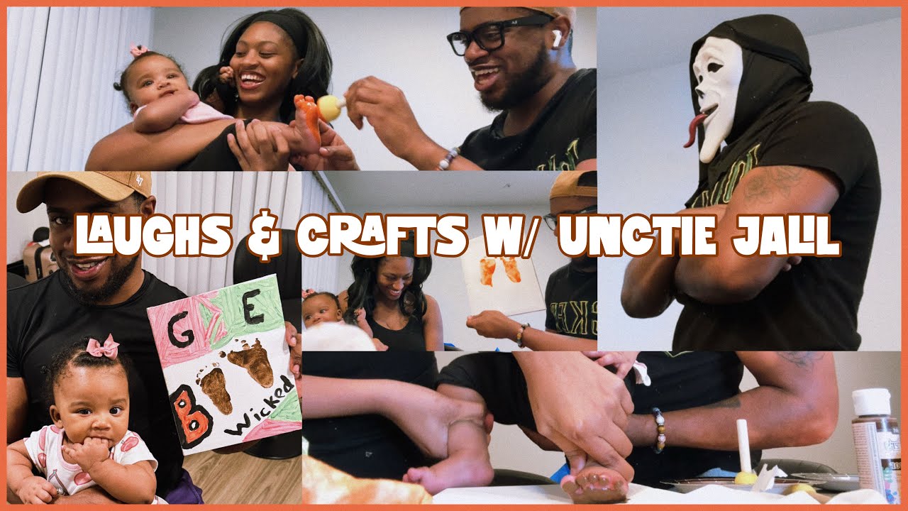 VLOGTOBER 🎃: LAUGHS & CRAFTS W/ “UNCTIE” ♡ ︎| Halloween Footprint Crafts | DIY | Boo Basket