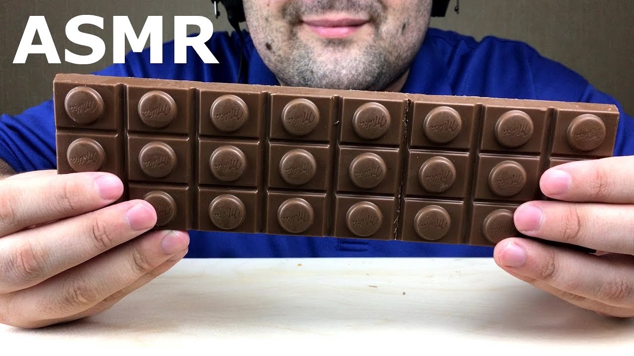 GIANT CHOCOLATE BAR with CARAMEL (ASMR Eating Sounds) NO TALKING