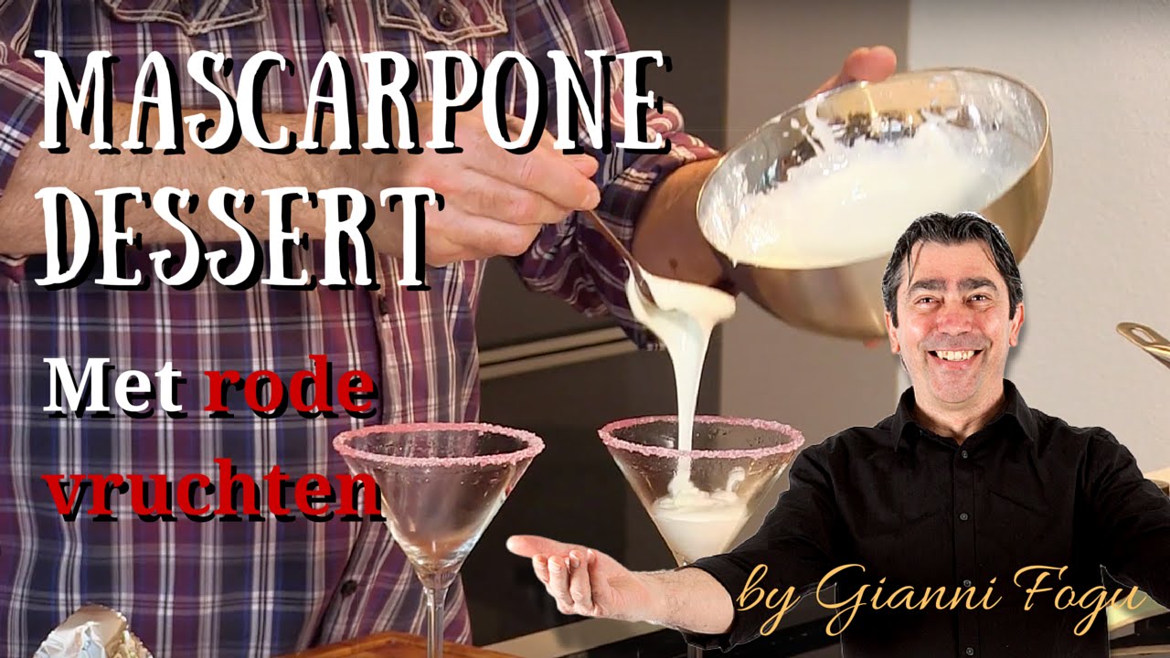 Italiaans dessert met mascarpone en rode vruchten