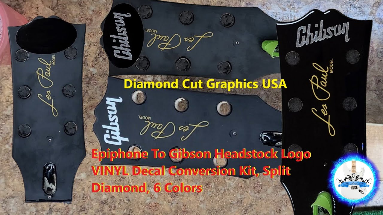 Комплект виниловых наклеек с логотипом Epiphone на головку грифа Gibson
