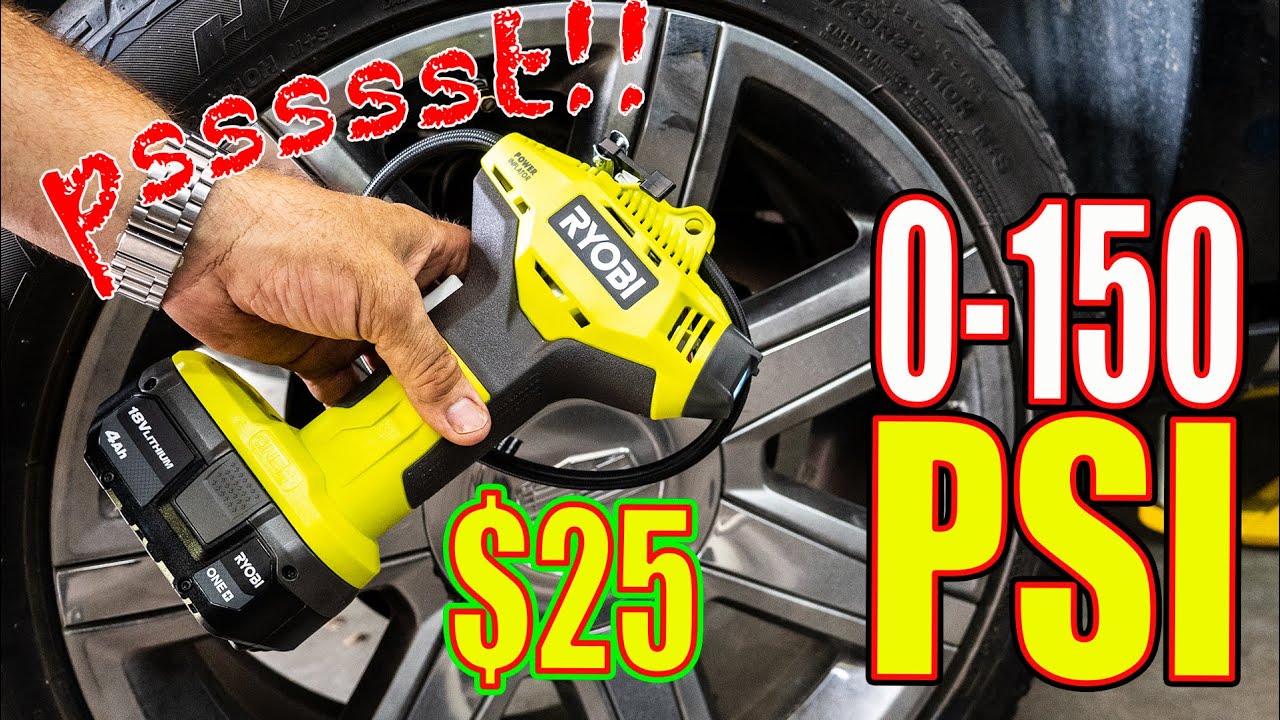 0-150 PSI - RYOBI P737D High Pressure Inflator Review