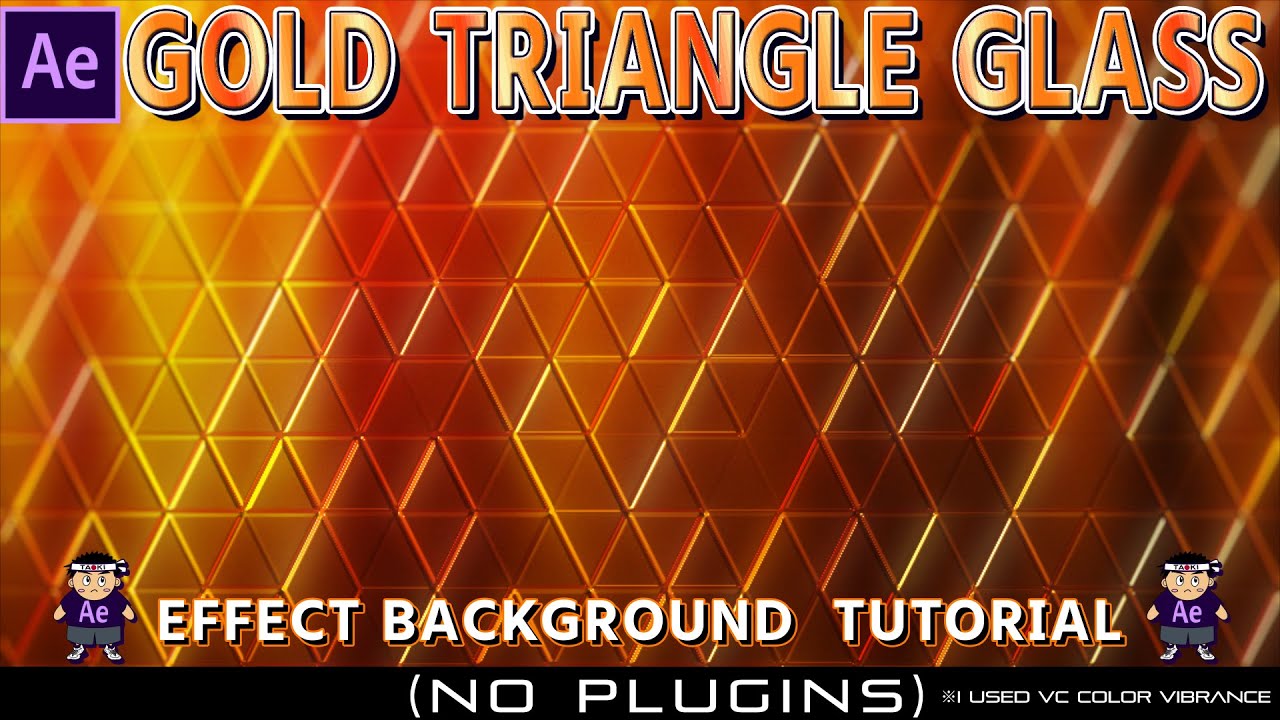 Gold Grass Triangle Background in After Effects【effect background】【金色背景】【効果背景】【グラス】【ゴールド】