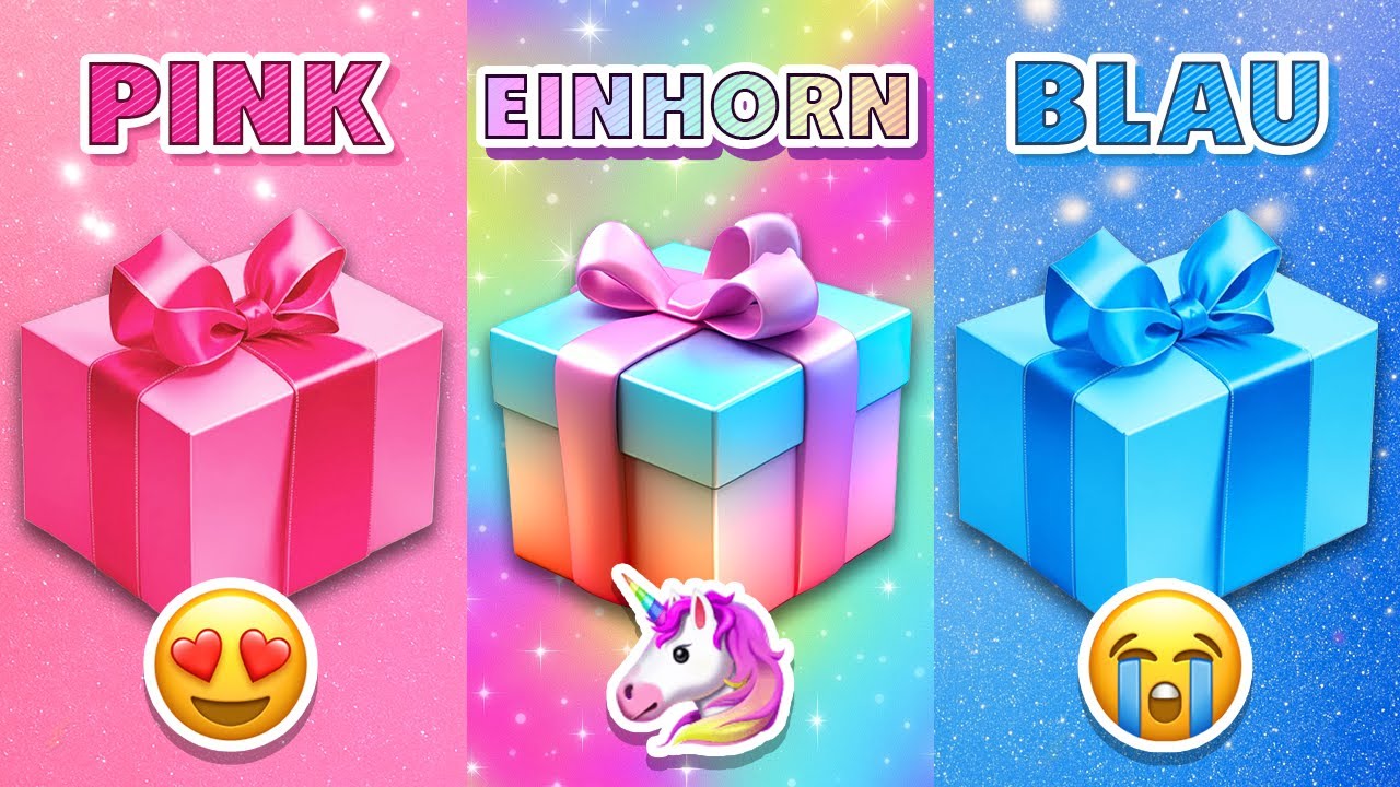 W&auml;hle dein Geschenk! 🎁 Pink, Einhorn oder Blau 💗🦄💙 Wie viel Gl&uuml;ck hast du? 😱