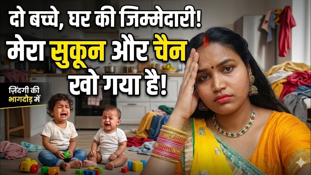 Do   Bacche, Ghar ki Jimmedari... Mera sukoon kho Gaya hai 😥 