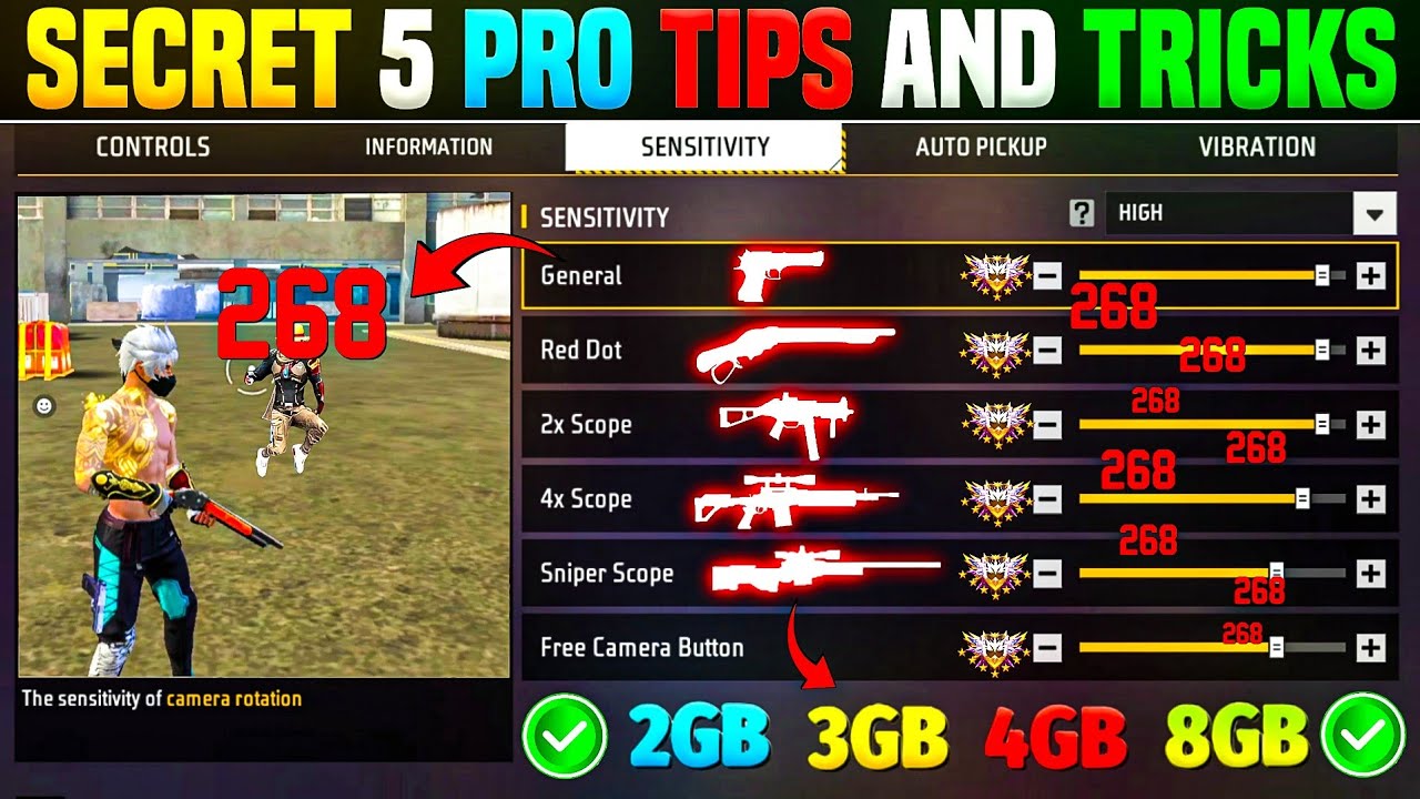 Free Fire Max Auto Headshot Trick 2025 Sensitivity | Настройка чувствительности при выстреле в го...