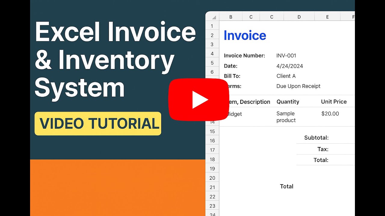 “Excel Invoice & Inventory System – Quick Start Guide”