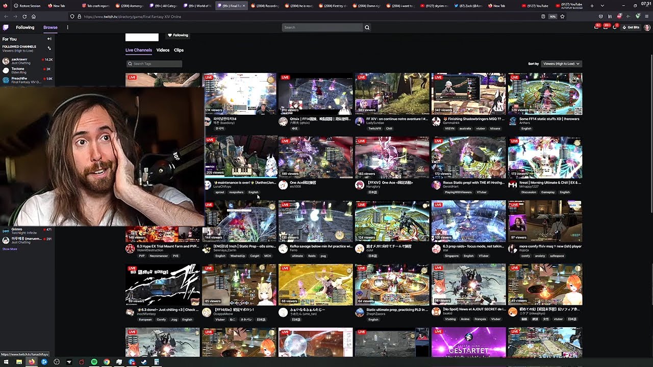 Asmongold compares FFXIV vs WoW Twitch Sections