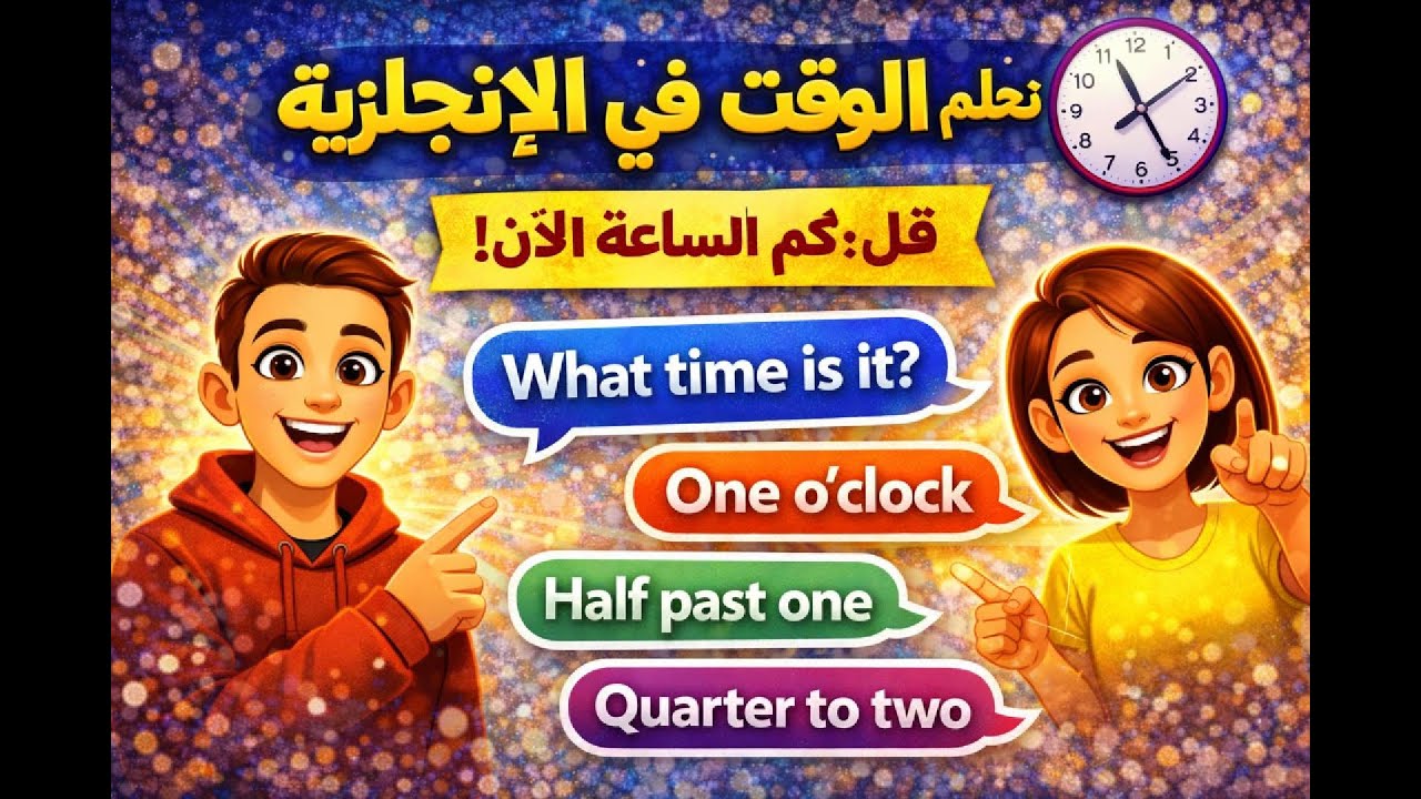 تعلّم كيف تقول “What time is it?” وتقرأ الوقت بالساعة ⏰ بسهولة!