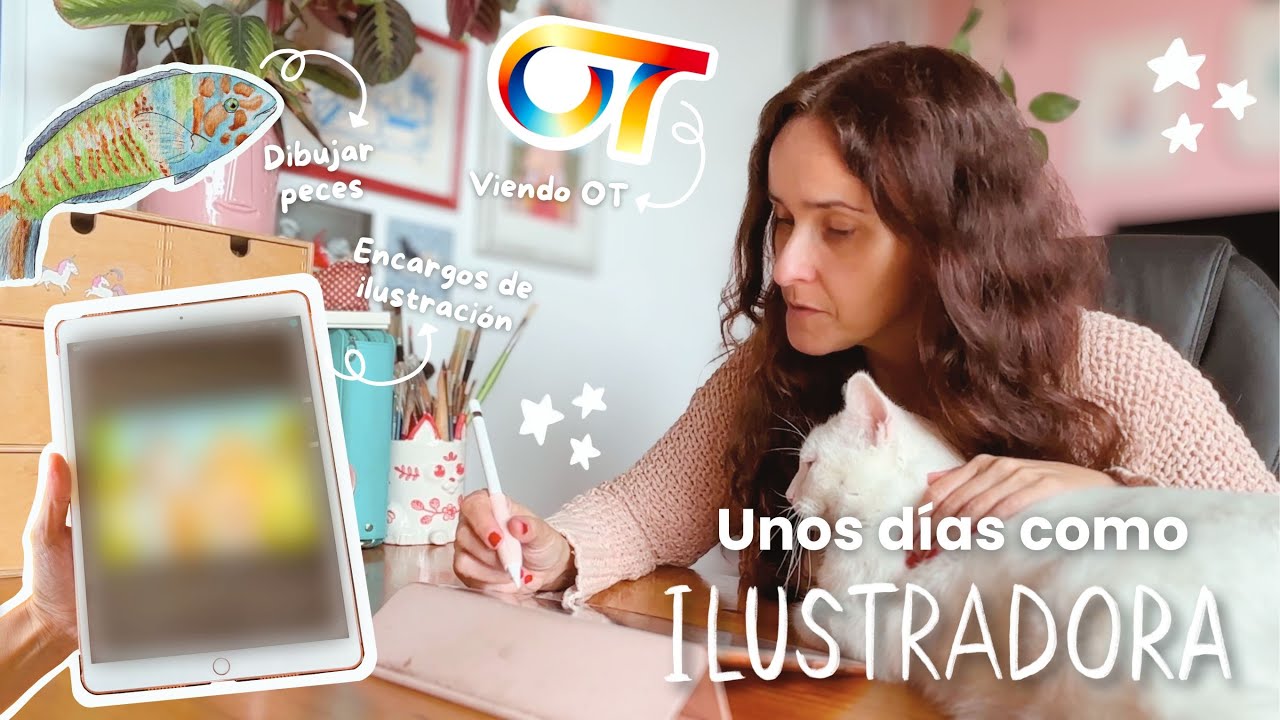 Unos días como ilustradora: encargos, dibujar peces y engorile con Operación Triunfo - ART VLOG