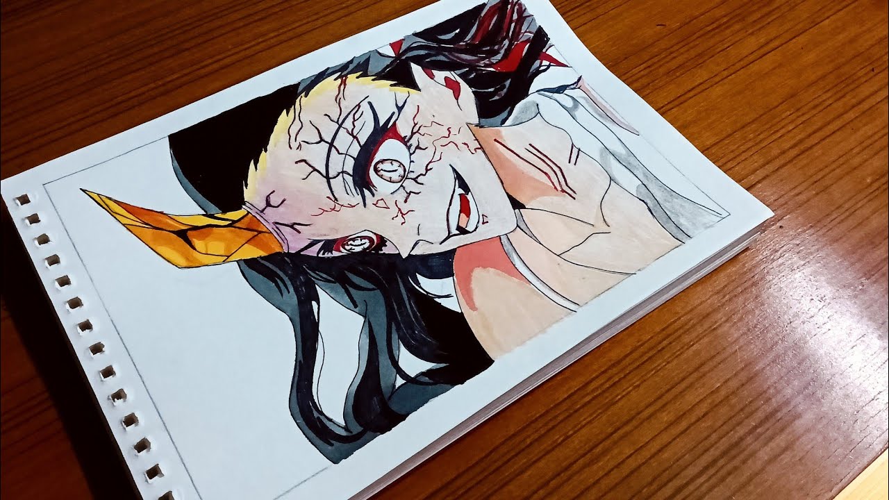 How to Draw Nezuko Kamado Demon Form Step by Step | Easy Anime Drawing Tutorial for Beginners