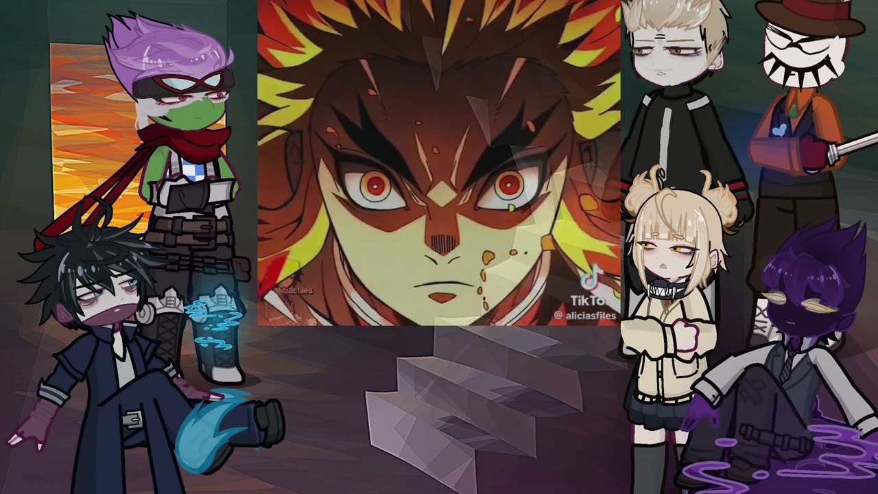 MHA BNHA villains 𝙧𝙚𝙖𝙘𝙩 𝙩𝙤 rengoku | Giyuu | Demon slayer | Deku | Gacha life