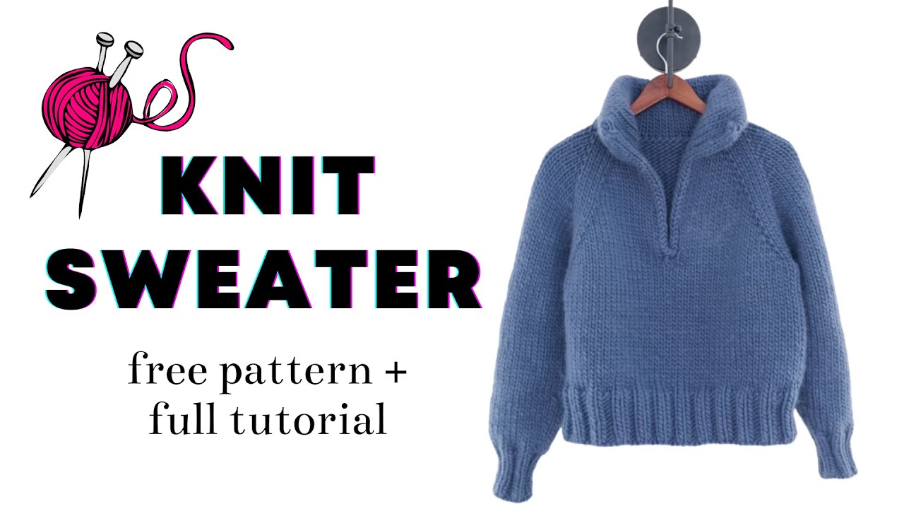 Chunky Knit Sweater Pattern + Tutorial | Open Collar V-Neck Pullover