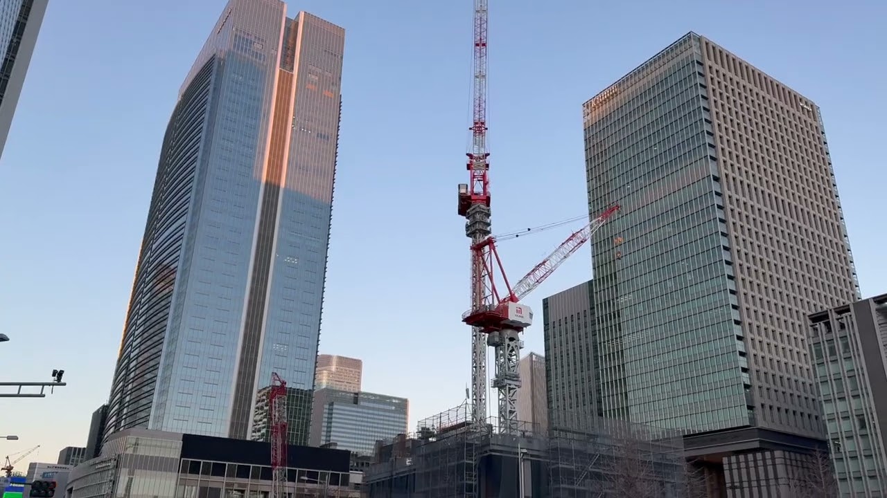 2基目のタワークレーンが設置されていた、43階223m「八重洲二丁目中地区第一種市街地再開発事業」の様子 2026年1月12日撮影