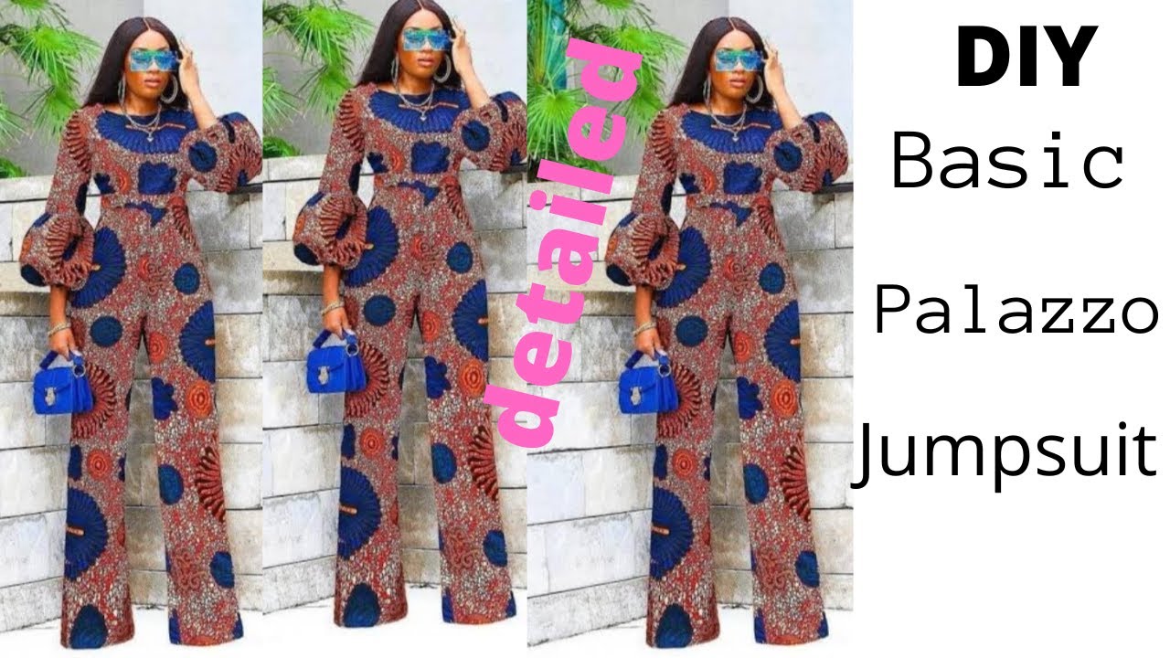 How to make a palazzo jumpsuit with pocket, Detailed tutorial step by step