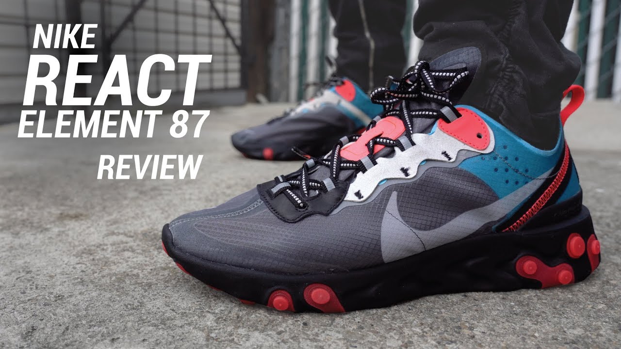 Nike React Element 87 Chill Blue Solar Red Review & On Feet