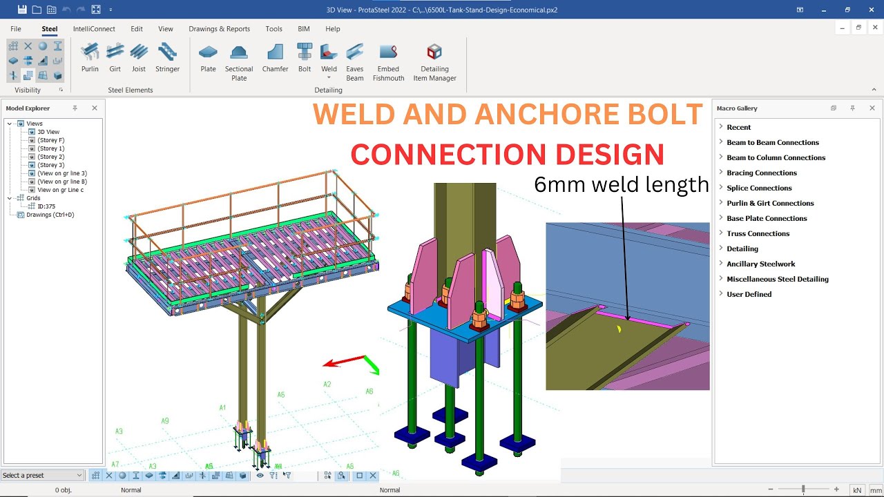 PROTASTRUCTURE WELD CONNECTION DESIGN IN PROTA STEEL 