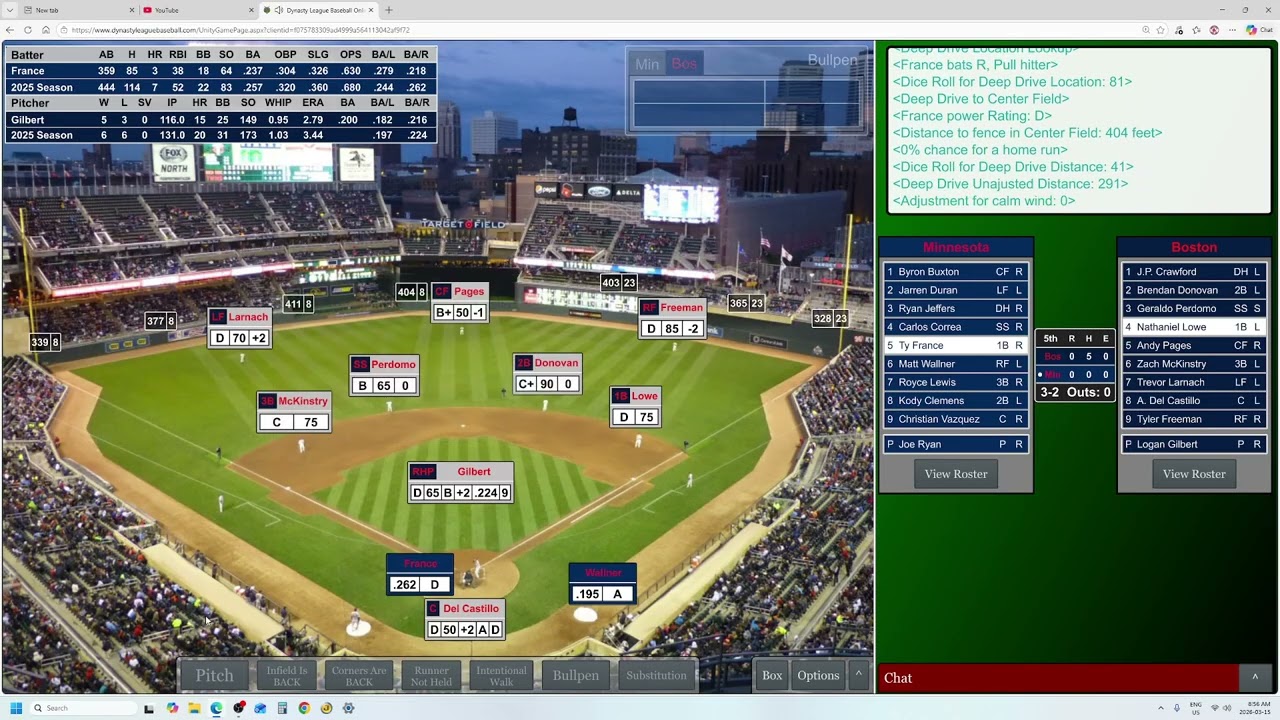 Game 108 Minnesota Twins vs Boston Mob, MLB vs Me 2025 Dynasty League Baseball Replay