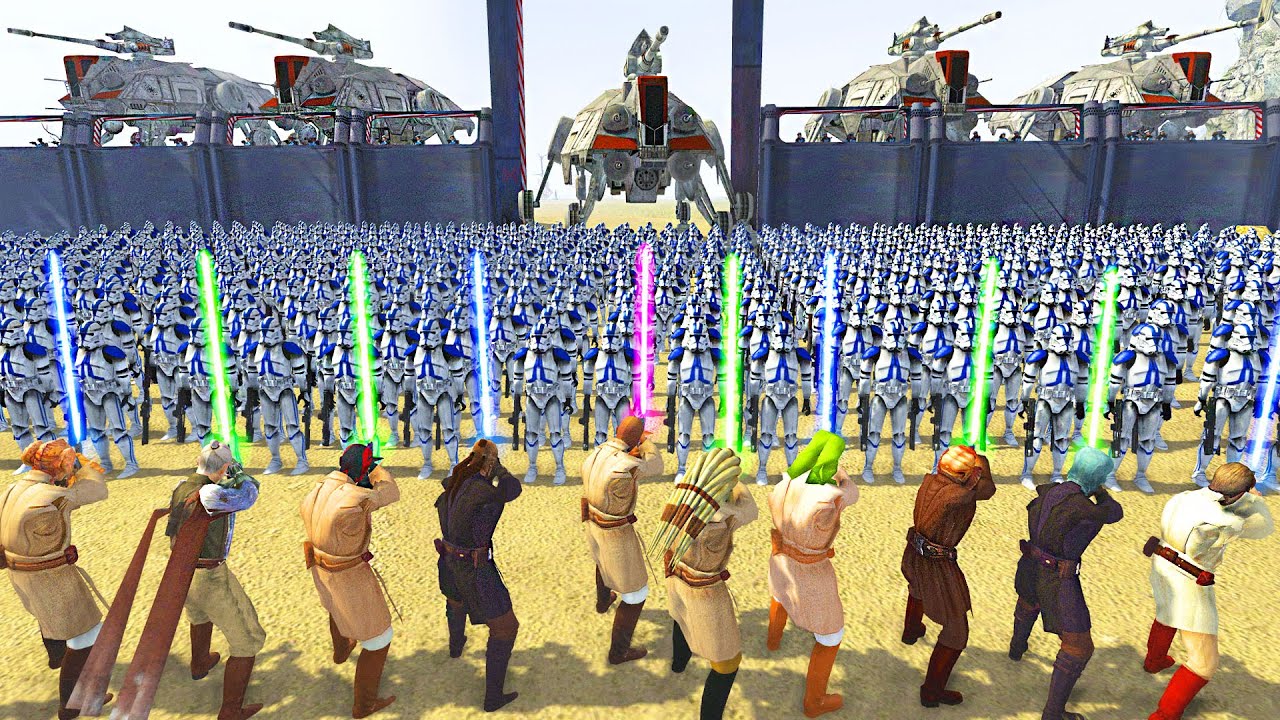 Can All JEDI MASTERS Survive Clone ORDER 66 Invasion?! - Men of War: Star Wars Mod