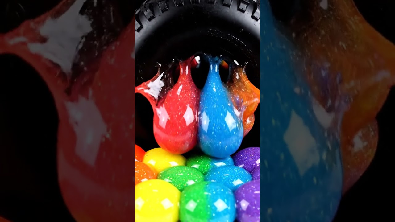 Crushing Slime Under Tires | Most Satisfying ASMR Compilation