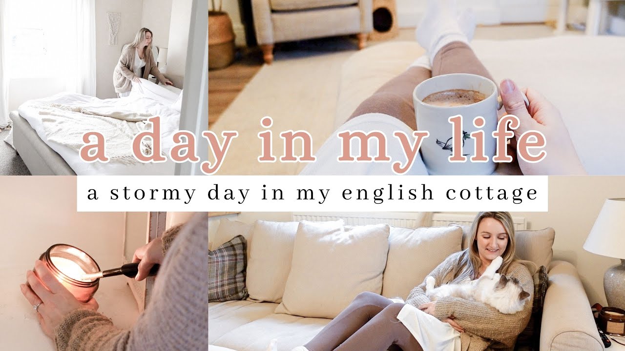 A Stormy Winters Day | candle lit shower, homemade nandos + natural make up routine