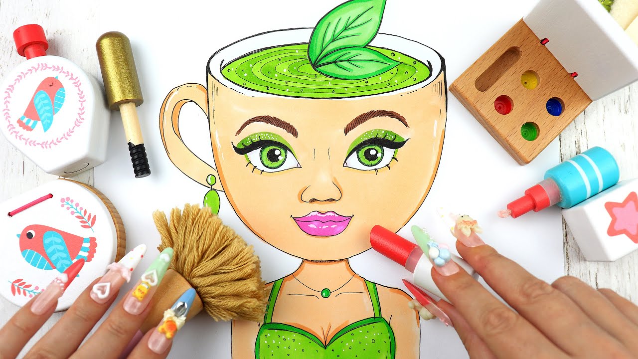 ASMR Makeup & Skincare 💄Ballerina Cappuccina Matcha Nova with WOODEN cosmetics
