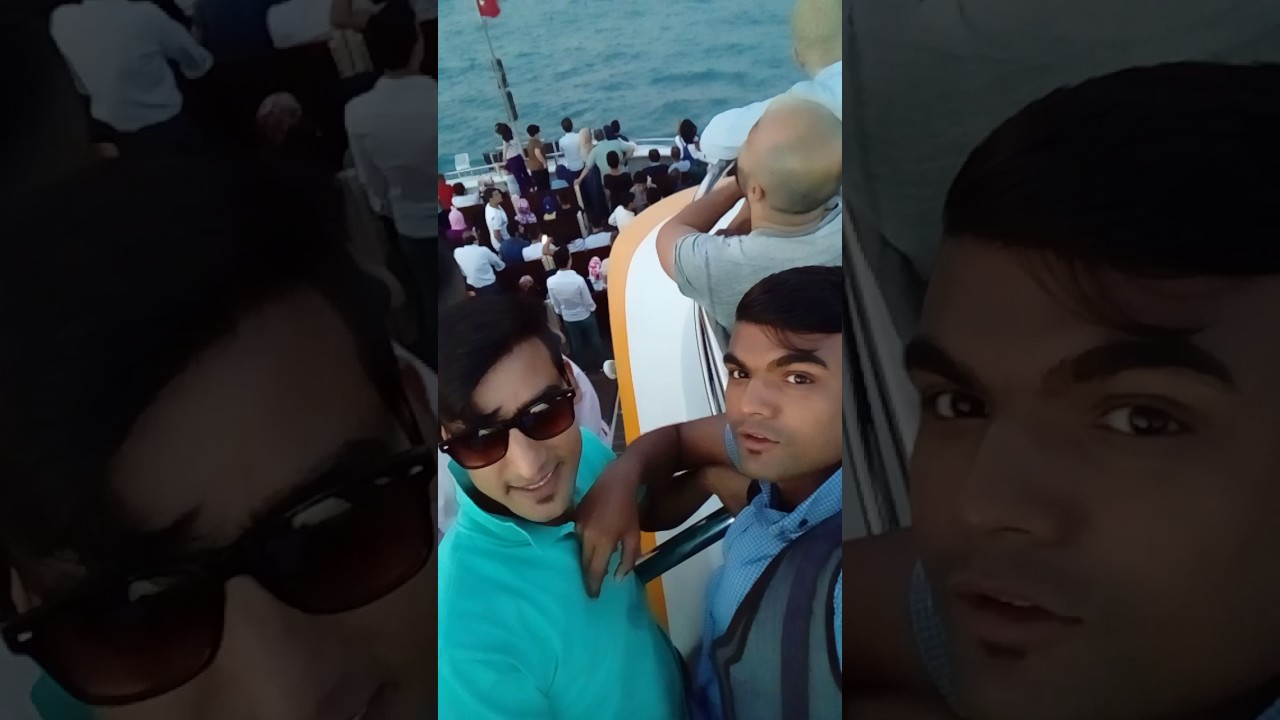 Justin Ashar with frenZzz on Big ship journey one side to another side of Istanbul Island