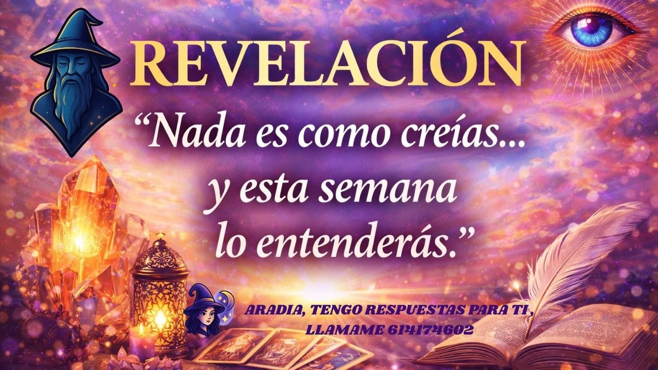 🔮 ✨ REVELACIÓN🔮 ✨  Nada es como creías… y esta semana lo entenderás.