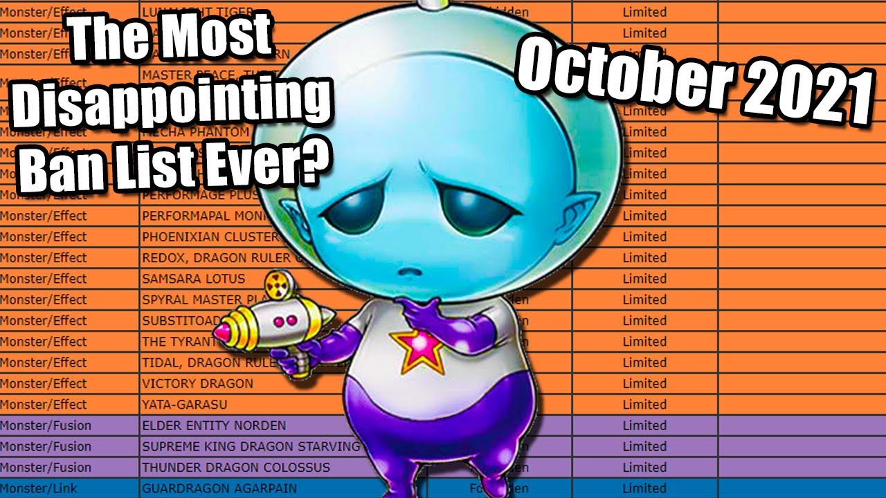 The Most DISAPPOINTING Ban List Ever? October 2021 Yu-Gi-Oh! Ban List Live Reaction