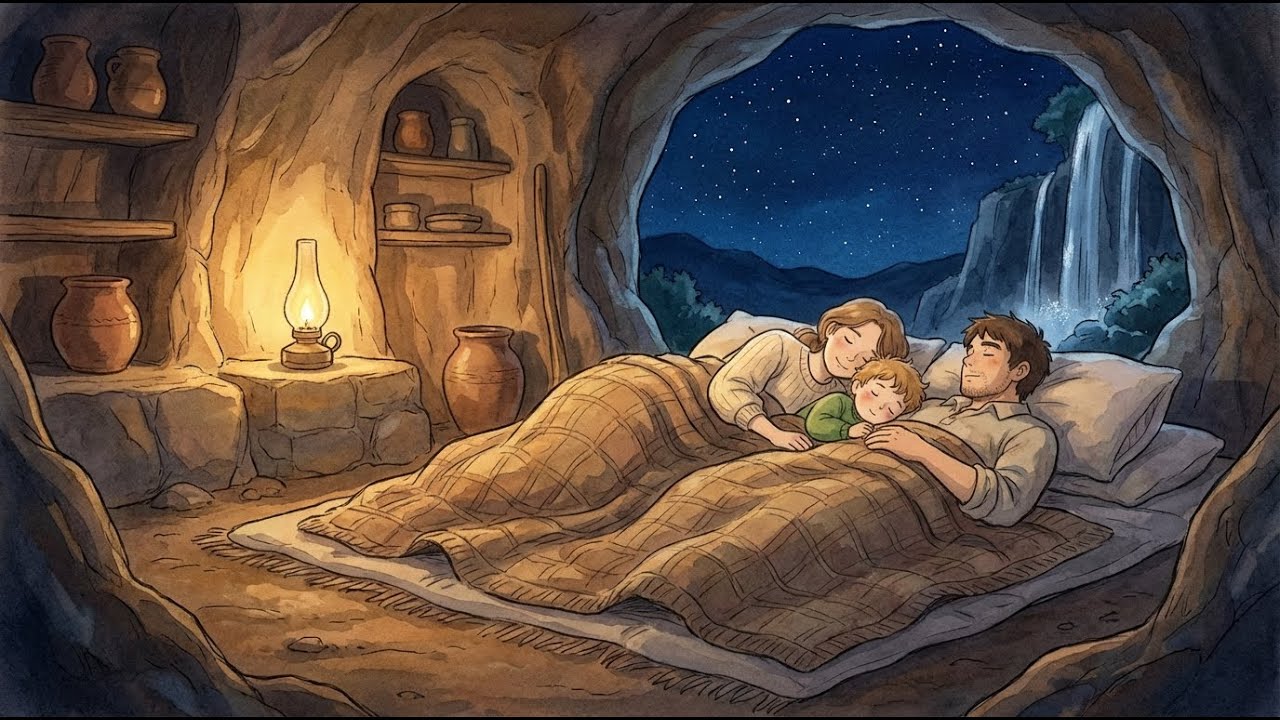 Cozy Home in a Secret Waterfall Cave | Ghibli-Style ASMR