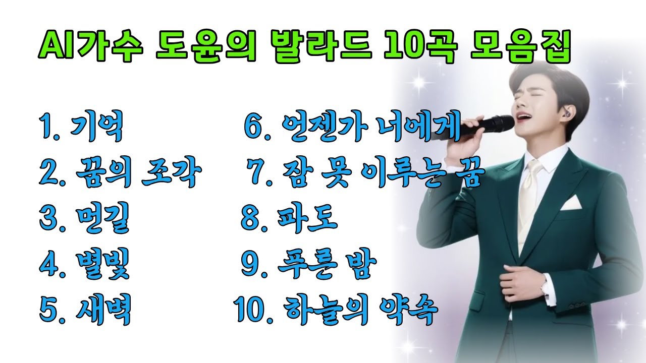 AI 트로트 가수 도윤의 감성 발라드 10곡｜가슴에 남는 트로트 명곡 모음