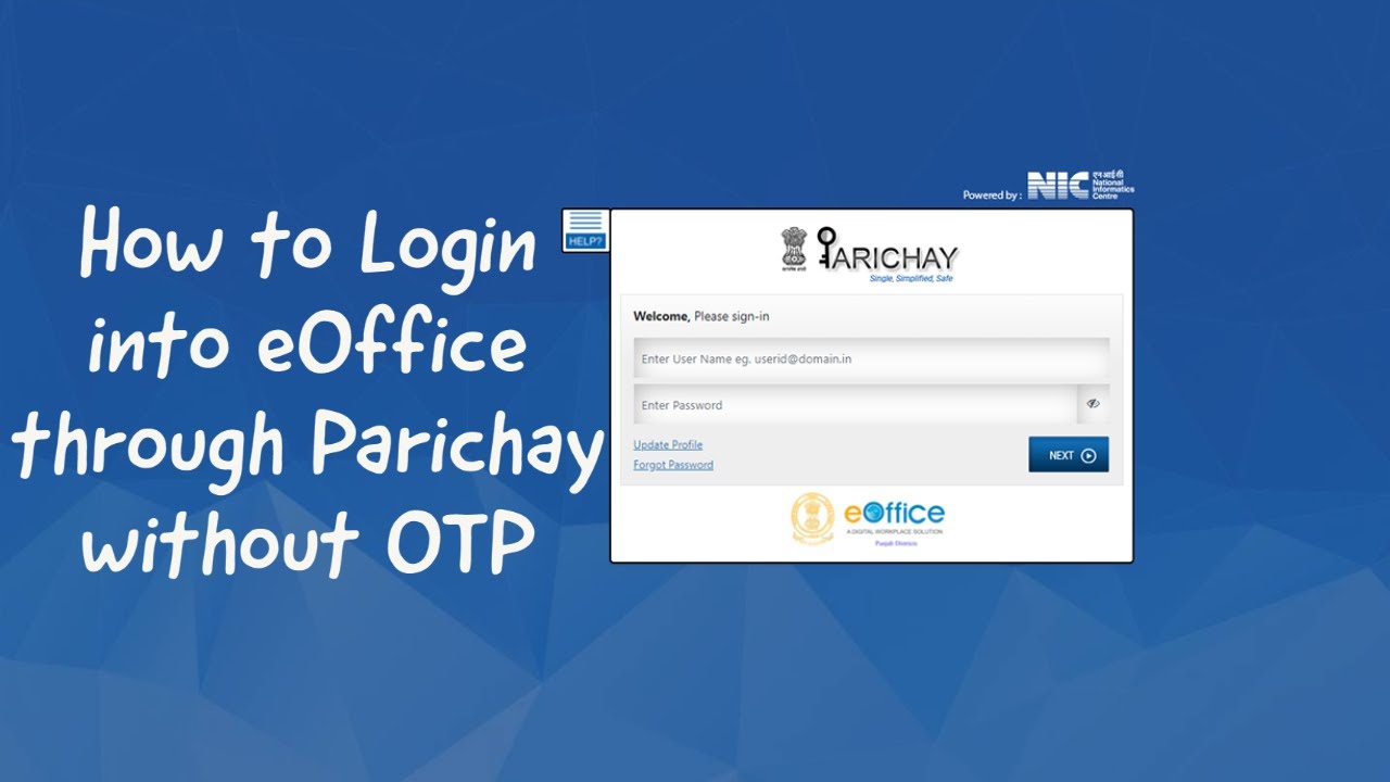 How to Login into eOffice through Parichay without OTP