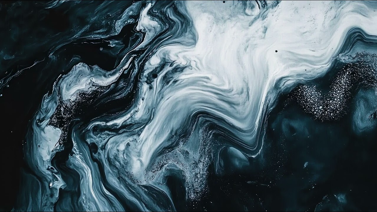 Abstract marbleized Navy blue and white art. 1 hour 4K TV Wall Art screensaver