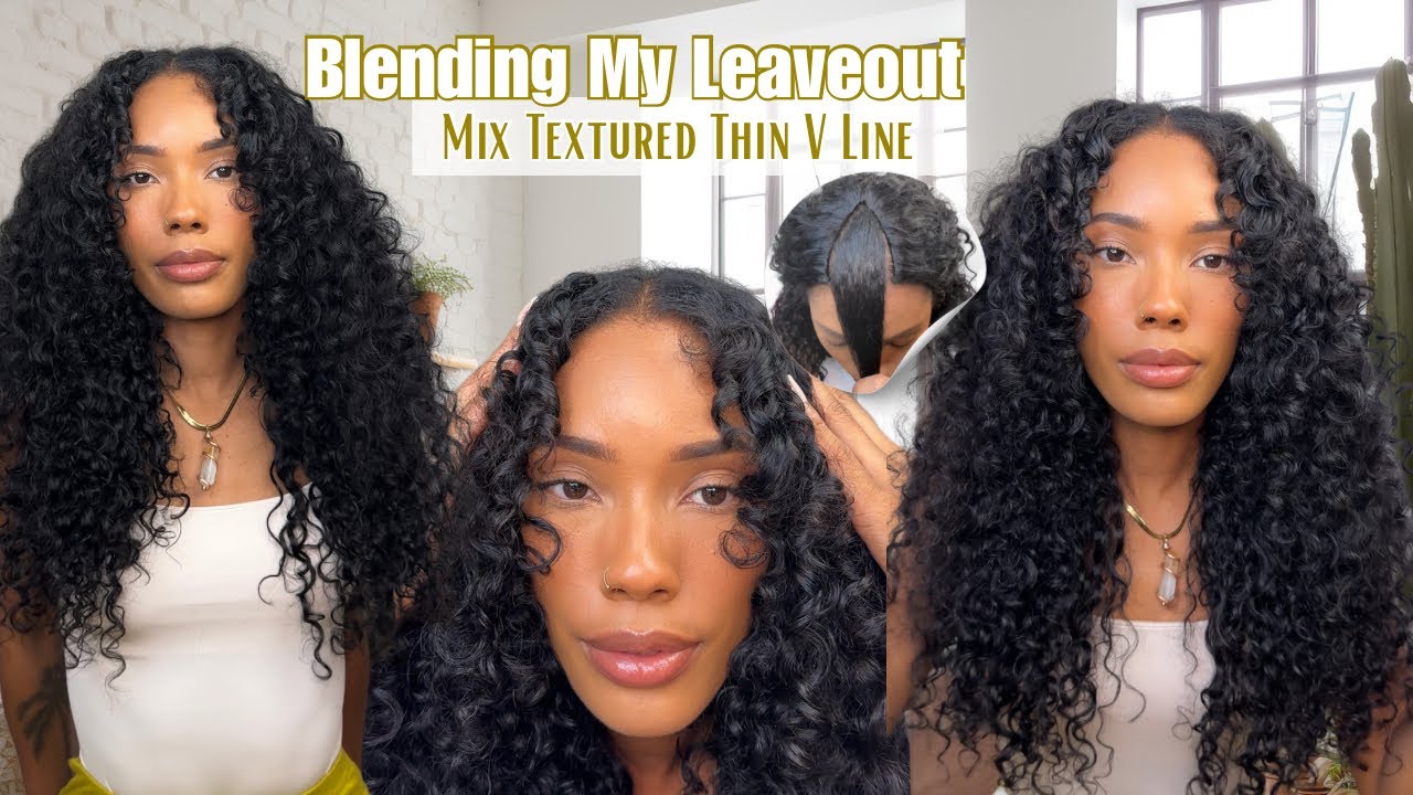 Blending Thin V-line| Pre-layer Water Curly Mixed Textured Upgarded Vpart Wig| Unice  Hair