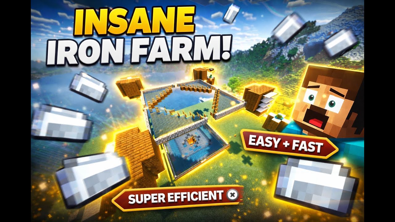 INSANE Automatic Iron Farm! 🔥 Super Efficient & Easy | Minecraft 1.21+