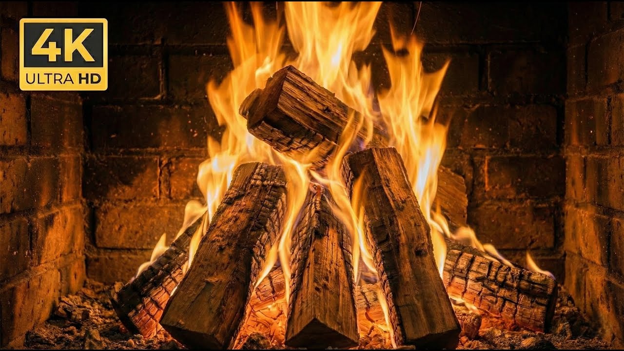 4K Ultra HD Şömine Ateşi Fireplace🔥 Gerçek Ateş Sesi | Rahatlatıcı Ambiyans