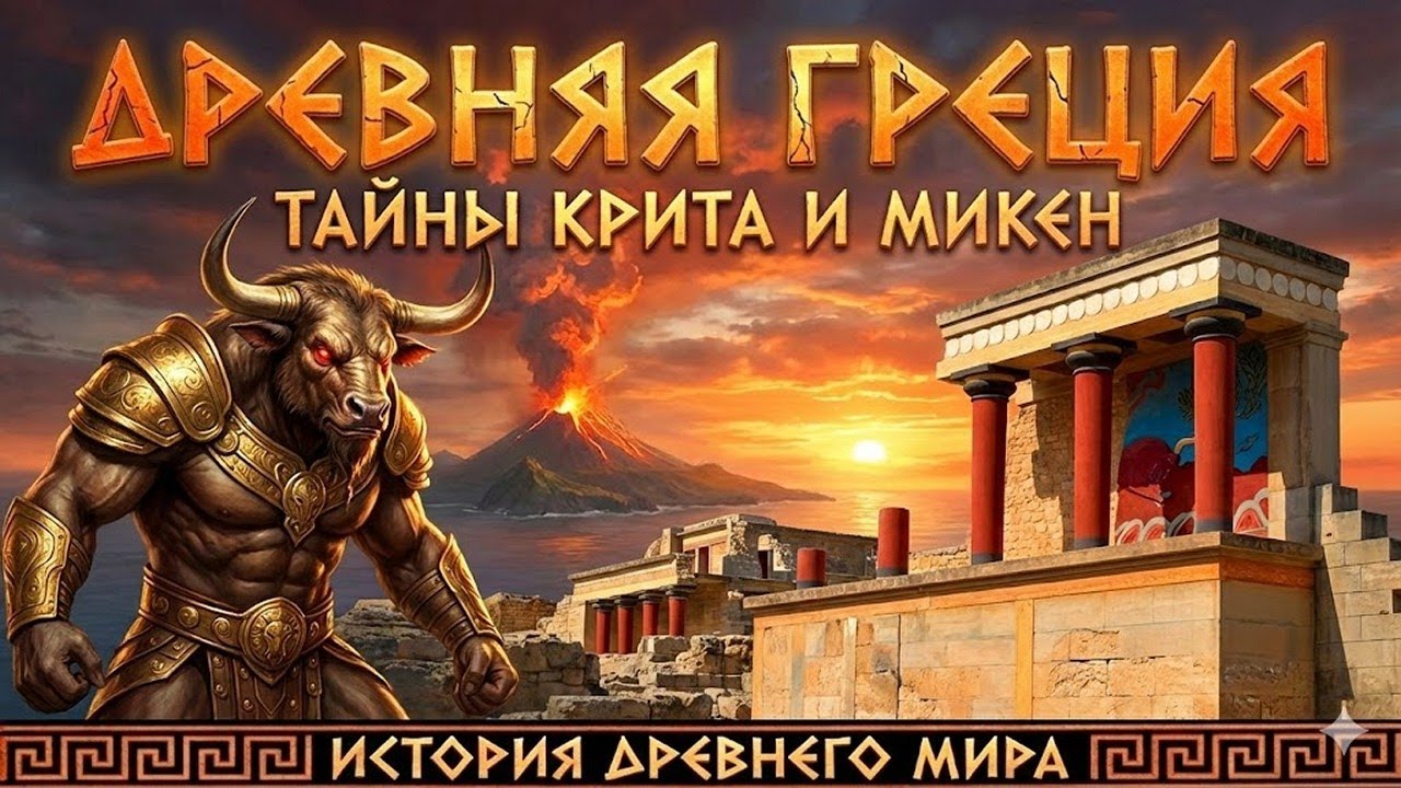 КРИТО-МИКЕНСКАЯ ЦИВИЛИЗАЦИЯ: Тайны Лабиринта и гибель Критского царства 👹 История 5 класс