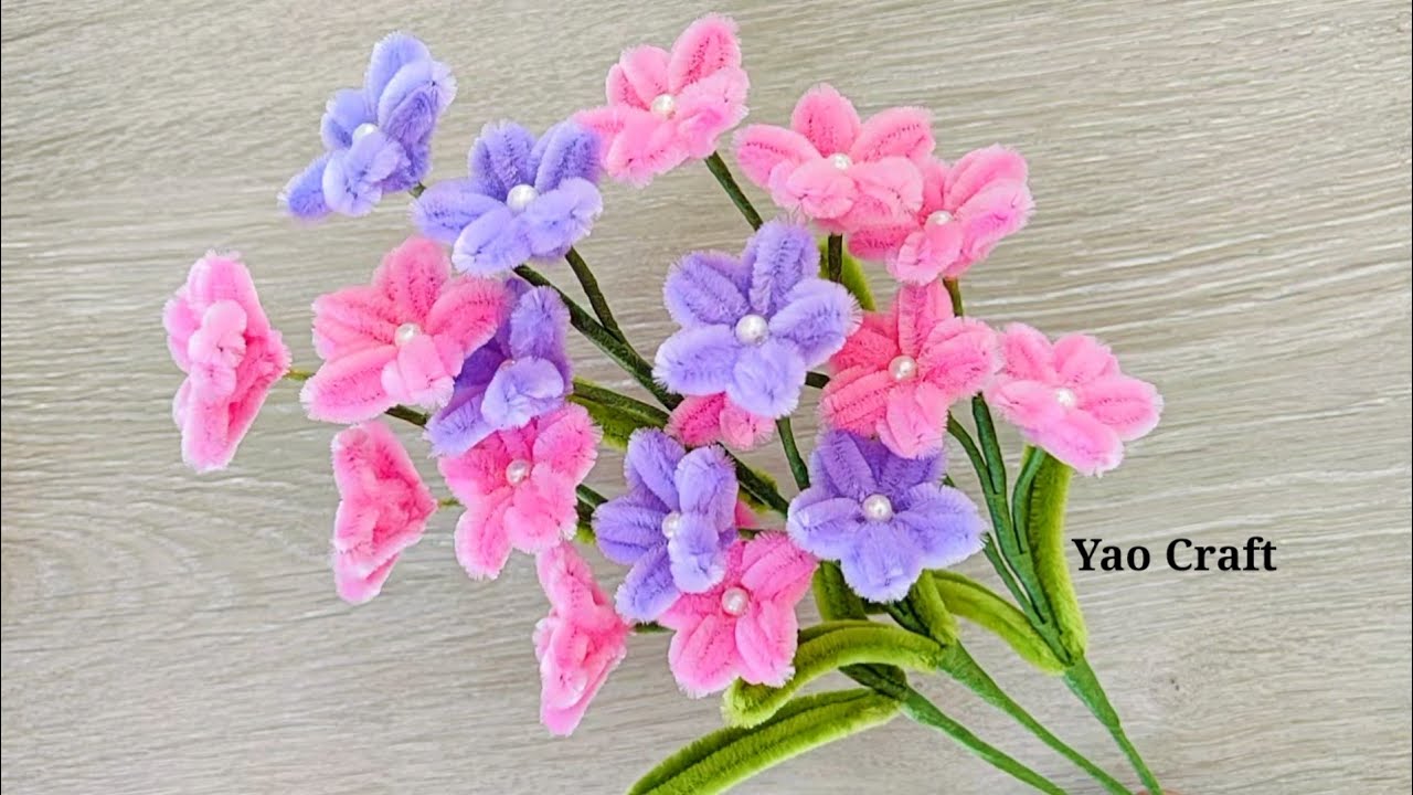 Pipe Cleaner Baby's Breath Flower Tutorial step by step | Pipe Cleaner Flower Bouquet  